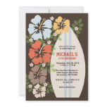 Hibiscus Surfboard Birthday Party Invitations