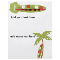 Hibiscus Surfboard Personalized Flyer