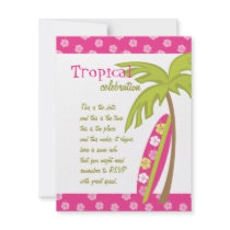 Hibiscus Surfboard Personalized Announcement