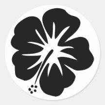 Hibiscus Template Round Sticker
