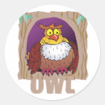 Hibou amical d'enfant autocollants