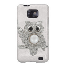 Hibou de diamants et dentelle imprimés de Paisley Étui Samsung Galaxy SII