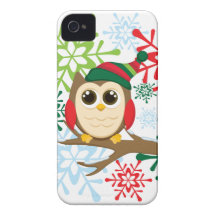 Hibou de Noël Coque iPhone 4 Case-Mate