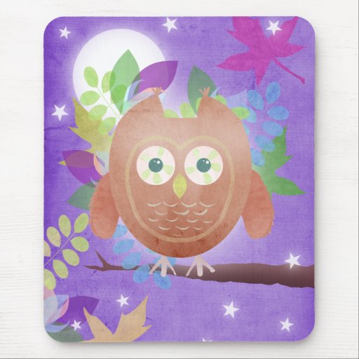 Hibou de papier - pourpre - tapis de souris