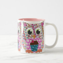 Hibou de rose de correction d'application tasse à café