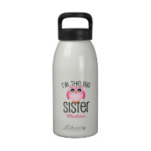 Hibou de rose de grande soeur personnalisé bouteilles d'eau