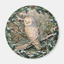 HIBOU et GUIRLANDE de MILOU par SHARON SHARPE Aimant Pour Réfrigérateur