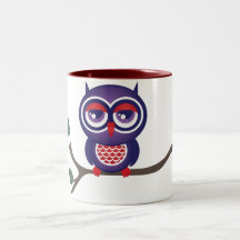 Hibou été perché sur une branche tasses à café