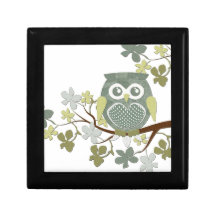 Hibou Giftbox d'arbre de polka Boîtes À Babioles