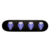 Hibou la nuit. Bleu, noir Skateboards Cutomisables