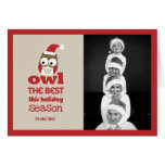 Hibou le meilleur carte photo de Noël/vacances