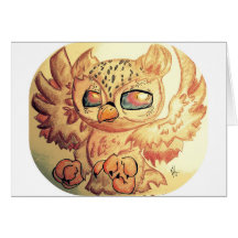 Hibou mignon cartes de vœux