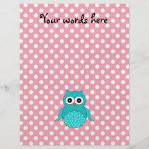Hibou mignon de turquoise prospectus en couleur