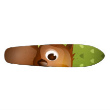 Hibou mignon sur l'arrière - plan vert de motif de skateboards personnalisés
