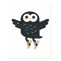 Hibou noir de Nite Carte Postale