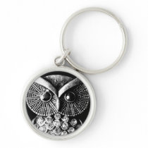 Hibou orné de bijoux étincelant en métal porte-clés