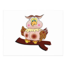 hibou potelé mignon cartes postales