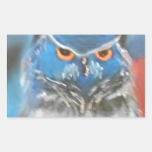 hibou stickers rectangulaires