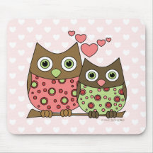 Hiboux d'amour tapis de souris