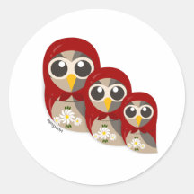 Hiboux de Matryoshka Autocollants