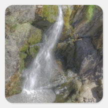 Hidden Falls Vertical Square Stickers
