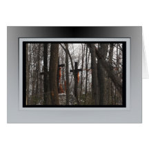 Hidden in the woods greeting card