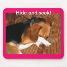 Hide and seek! beagle mouse mat