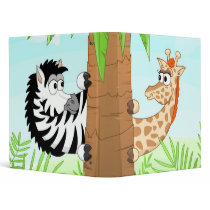Hiding giraffe and zebra binder