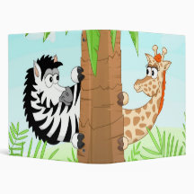 Hiding giraffe and zebra binder