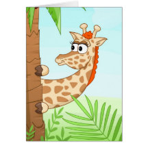 Hiding giraffe greeting cards
