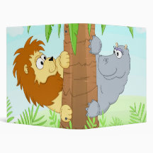 Hiding lion & hippo binder