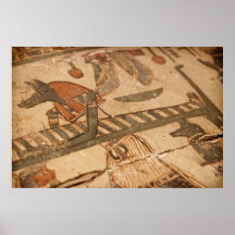 Hiéroglyphe égyptien d'Anubis et d'une maman Posters