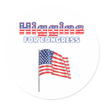 Higgins for Congress Patriotic American Flag Stickers