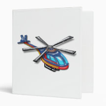 High Flying Helicopter Vinyl Binders