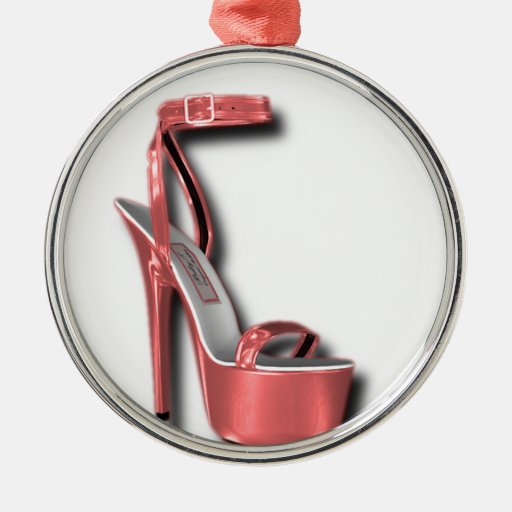 High Heel Ladies Shoe Pink Shiny Christmas Ornament | Zazzle