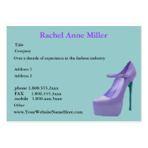 High Heel Shoe Purple Business Cards