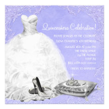 High Heel Shoes Purple Princess Quinceanera Personalized Invite