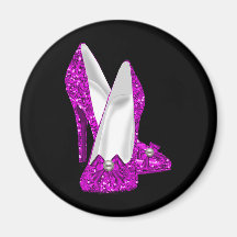 High Heel Shoes Stileto Glitter Pink Refrigerator Magnet