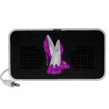 High Heel Shoes Stileto Glitter Pink Portable Speaker