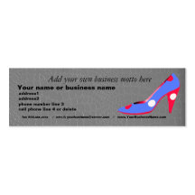 High Heel Stiletto on Silver Grey Snakeskin Business Card