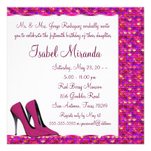 High Heels Girls 15th Party Quinceanera Invitations