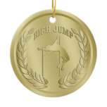 High Jump Gold Toned Medal Ornament