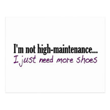 High Maintenance Shoes Postcard