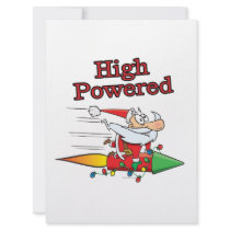 high powered rocket santa toon custom invitations