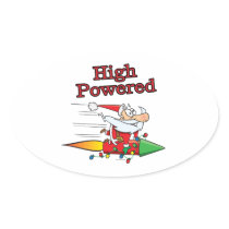 high powered rocket santa toon sticker
