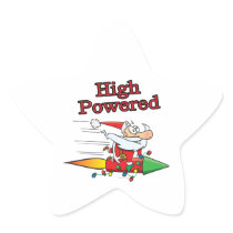 high powered rocket santa toon sticker