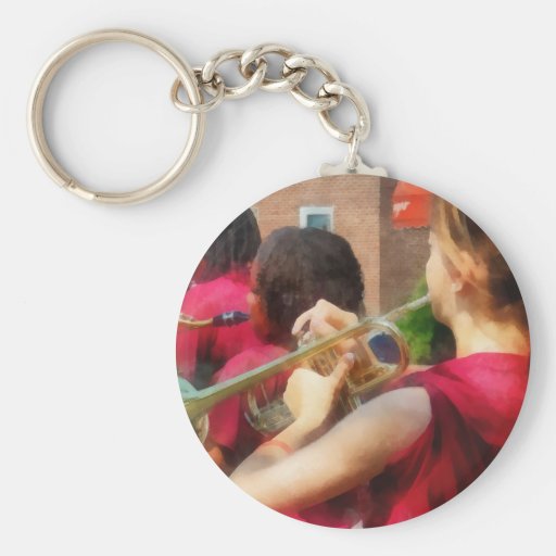 High School Band at Parade Keychain