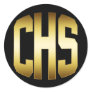 HIGH SCHOOL - GOLD & BLACK CHS ROUND STICKERS