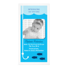 High Tide Fishing Baby Announcement Photo Cards