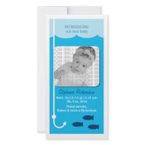 High Tide Fishing Baby Announcement Photo Cards